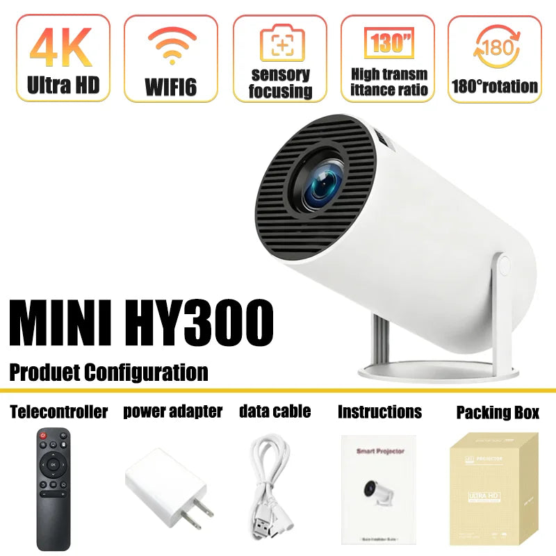 Proyector Portátil HY300 4K Android