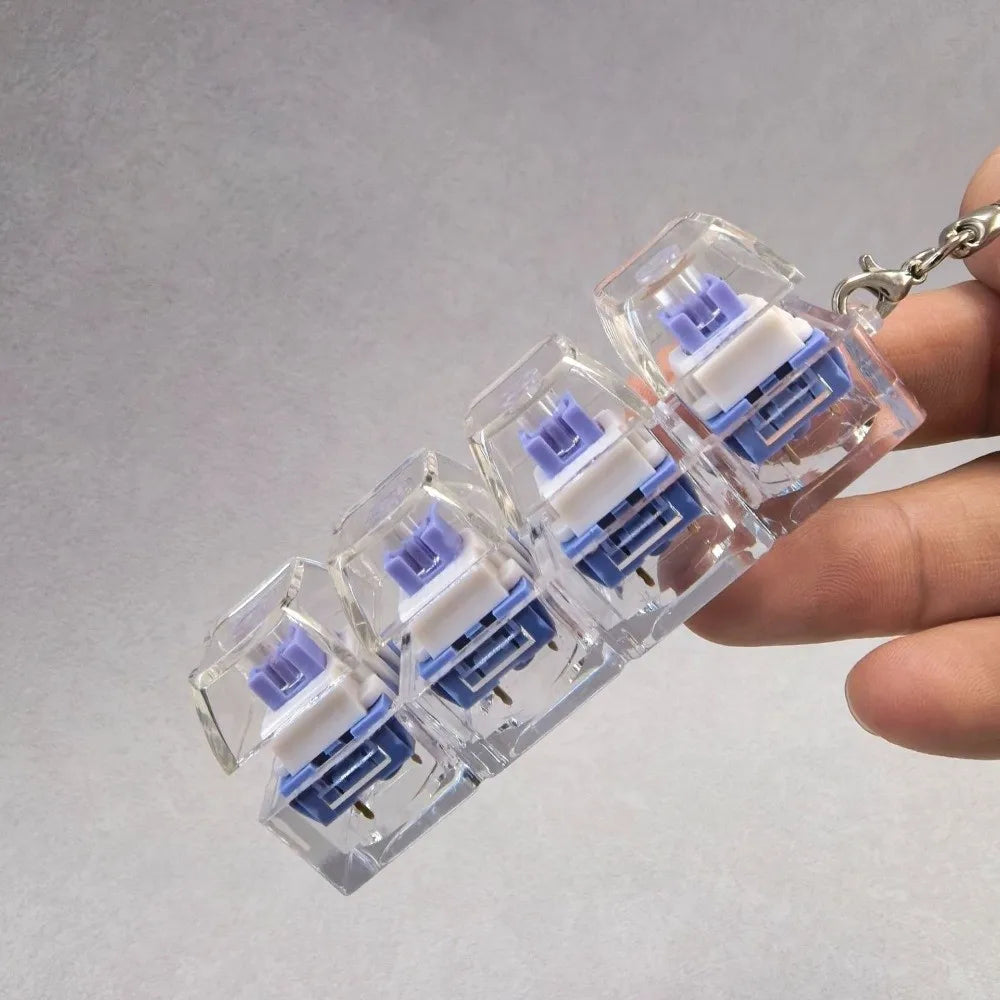 Llavero Fidget con 4 Teclas y Luz - Juguete Antiestres Relajante Adultos - zyntrixe