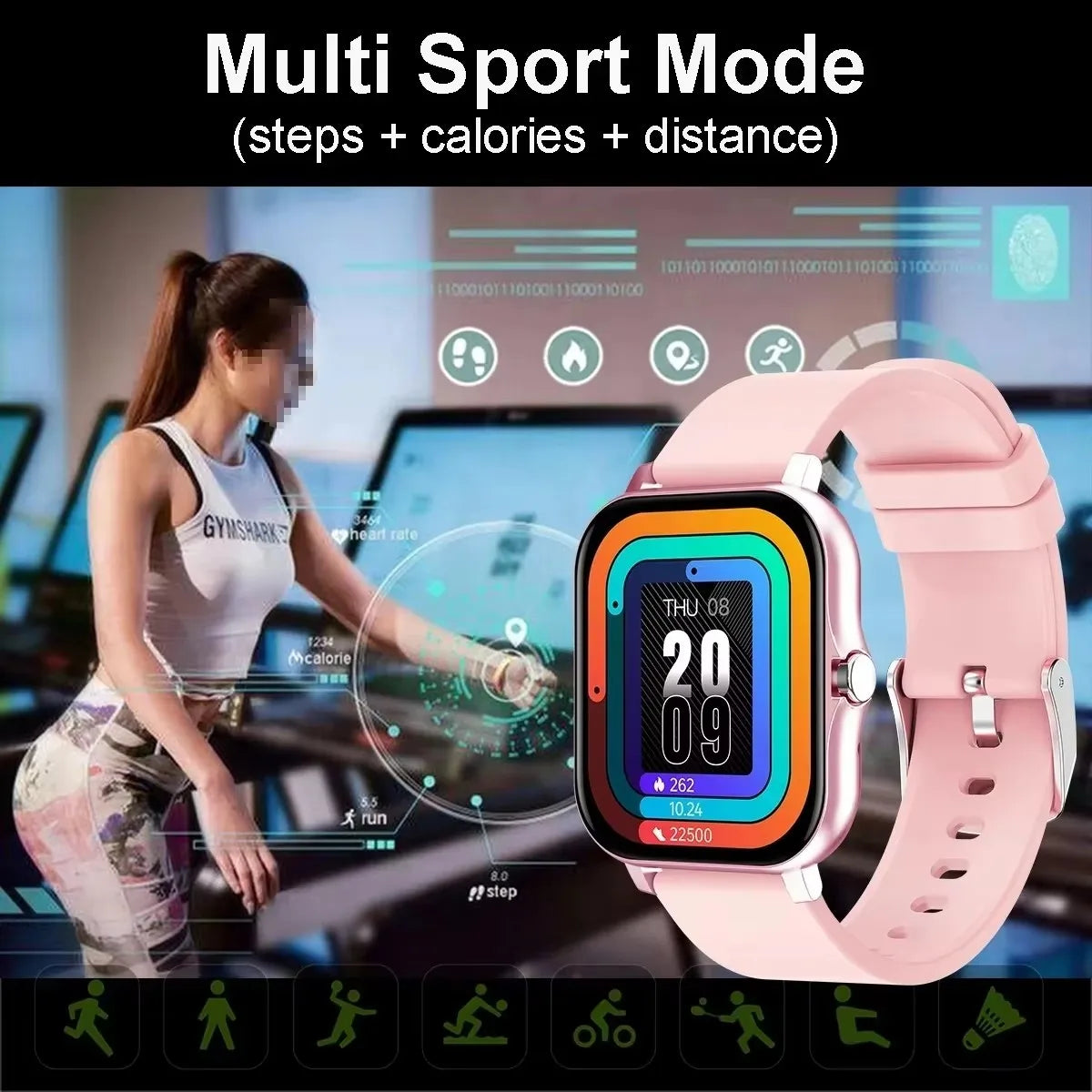 1.83'' Waterproof Smart Watch with Message Answer Call Sleep Monitoring Sports Pedometer Information Alerts For iPhone Android - zyntrixe