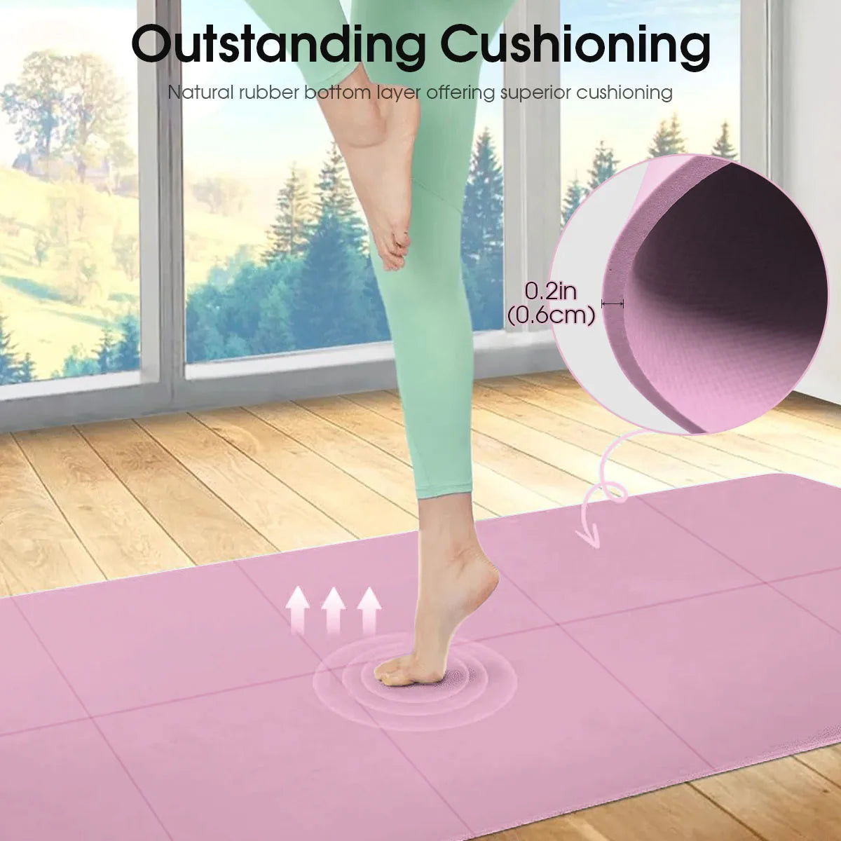 Esterilla de Yoga Antideslizante 3/4/6mm - Colchoneta Fitness Pilates para Casa y Gimnasio - zyntrixe