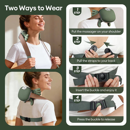 4D Bionic Finger Neck Shoulder Massager Wireless Neck Cervical Trapezius Kneading Massage Shawl Brushless Motor Neck masajeador - zyntrixe