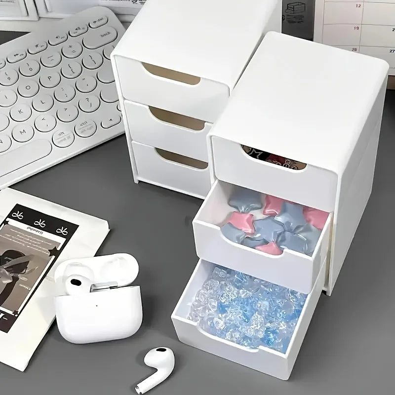 Chic 3-Tier Desk Organizer with Drawers - Ideal for Office Supplies, Jewelry & Cosmetics Storage - Portable Divider Box - zyntrixe