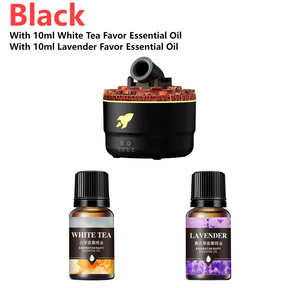 Humidificador Aromático con Luz Volcánica - Difusor Aceites Esenciales Decorativo - zyntrixe