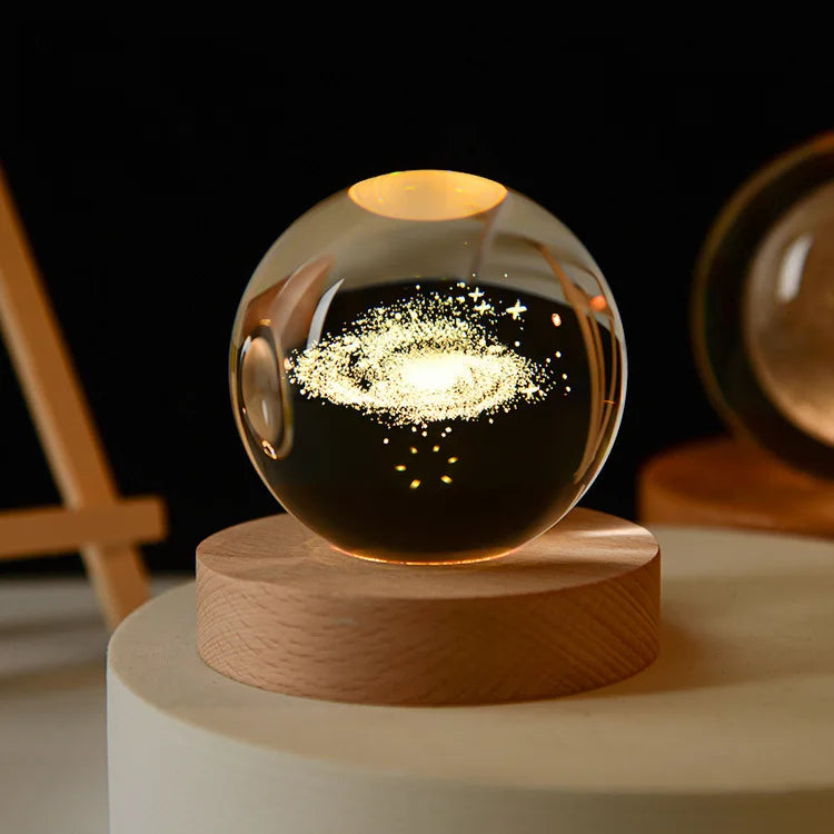 Bola Cristal Luz Nocturna Base USB