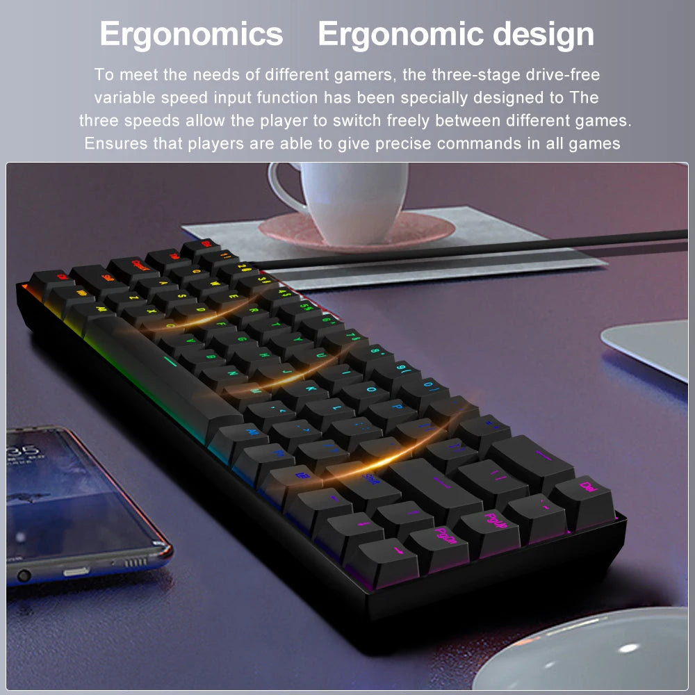 E-YOOSO Z686 RGB Mechanical Gaming Keyboard - 68 Keys - Hot Swap Red Switch - zyntrixe