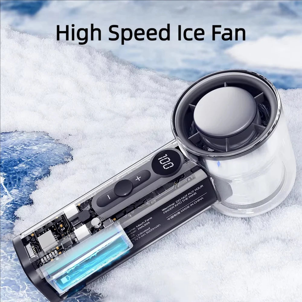 Mini Ventilador Portátil USB 3000mAh Recargable