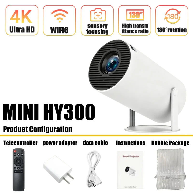 Proyector Portátil HY300 4K Android
