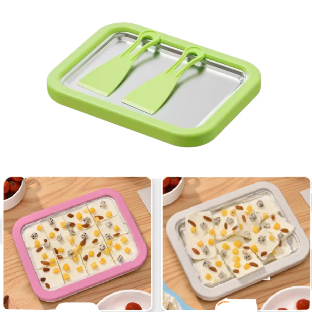 Máquina para Hacer Helados Enrollados con 2 Espátulas - Ice Cream Roll Maker - zyntrixe