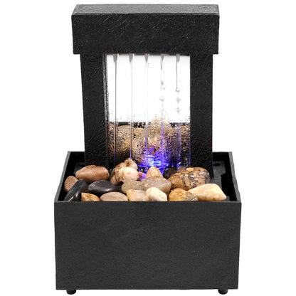 Fuente de Agua Decorativa con Luces LED - Cascada de Mesa para Relajación y Meditación