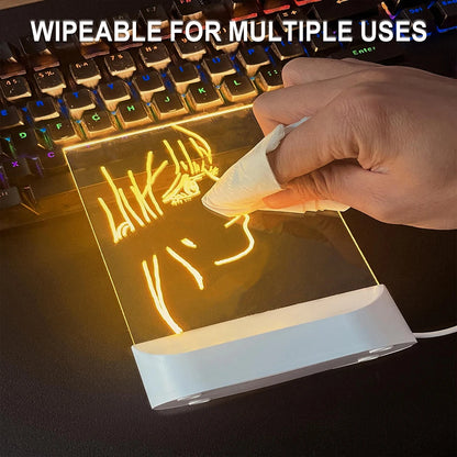 LED Acrylic Message Board - Erasable USB Drawing Board Night Light - zyntrixe