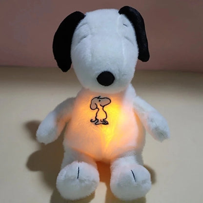 Peluche Snoopy con Respiración Calmante Música y Luz - Compañero Sueño Bebé - zyntrixe