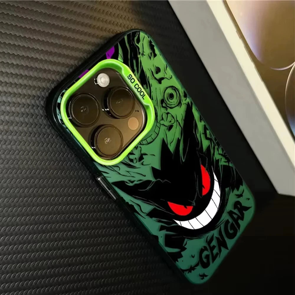 Funda Pokémon Gengar para iPhone - Diseño Esmerilado Bordes Silicona Antipolvo - zyntrixe