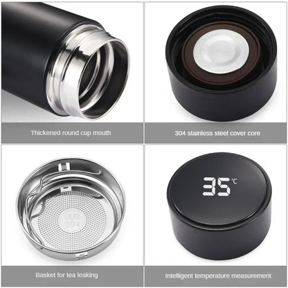 Termo Acero Inoxidable 500ml con Pantalla Digital LED - Botella Térmica Inteligente - zyntrixe