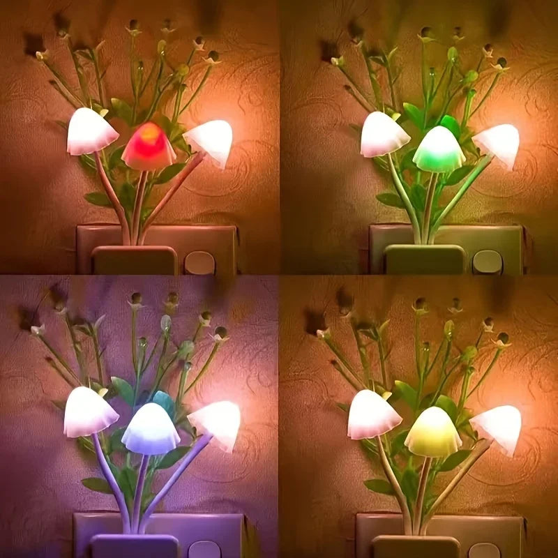 Energy-Saving LED Mushroom Night Light - Auto On/Off Antique Decor - zyntrixe