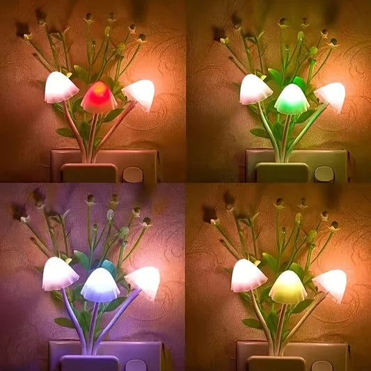 Energy-Saving LED Mushroom Night Light - Auto On/Off Antique Decor - zyntrixe