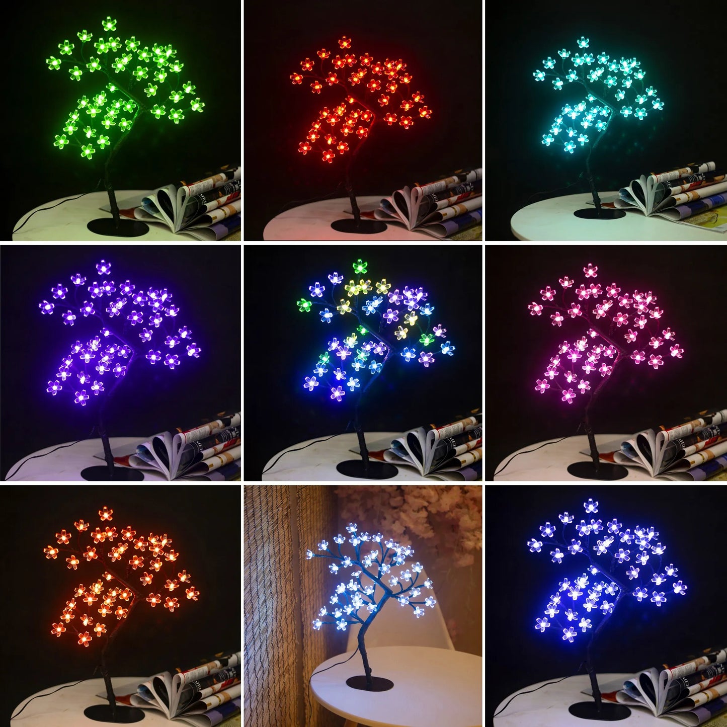 Lámpara Bonsai Cerezo LED 43cm USB