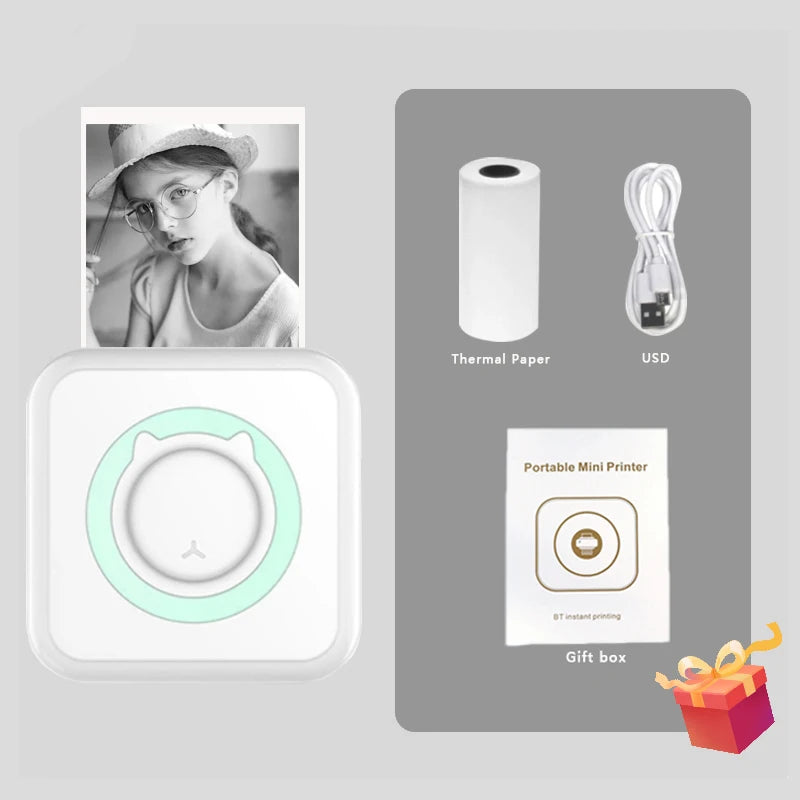 Impresora Térmica Portátil Mini Bluetooth - 203dpi para Etiquetas y Fotos