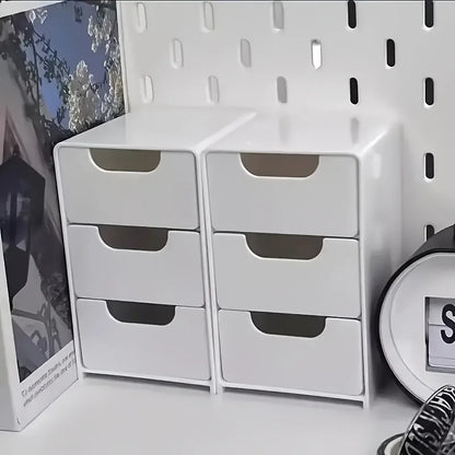 Chic 3-Tier Desk Organizer with Drawers - Ideal for Office Supplies, Jewelry & Cosmetics Storage - Portable Divider Box - zyntrixe