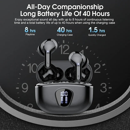 Wireless Earbuds BT5.3 - HiFi Stereo with Noise Cancelling - zyntrixe