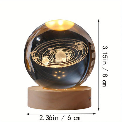 Bola Cristal Grabado Láser Base LED