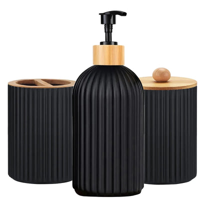 Organizador de Baño 3 en 1 - Dispensador Jabón, Porta Cepillos y Algodones - zyntrixe