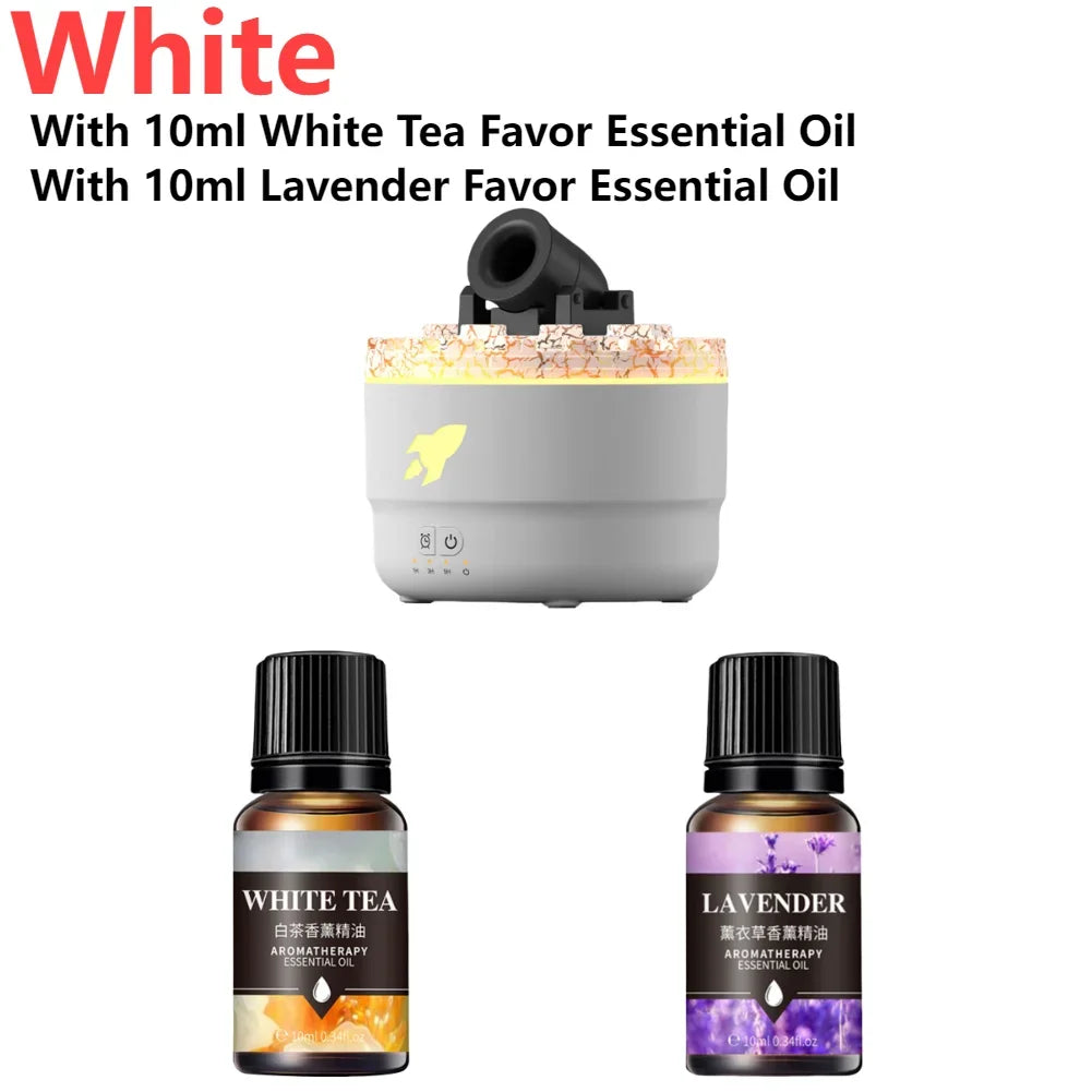 Humidificador Aromático con Luz Volcánica - Difusor Aceites Esenciales Decorativo - zyntrixe