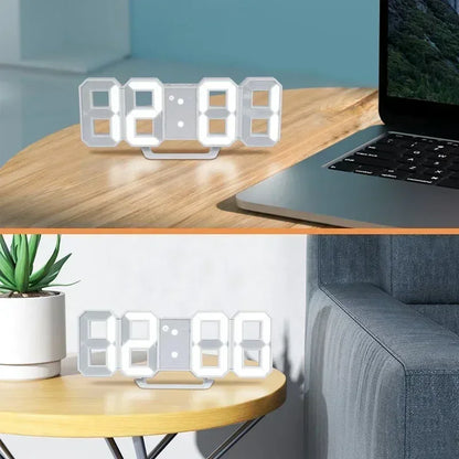 Reloj Despertador Digital LED 3D - Alarma Pared Temperatura Fecha Hogar Oficina - zyntrixe