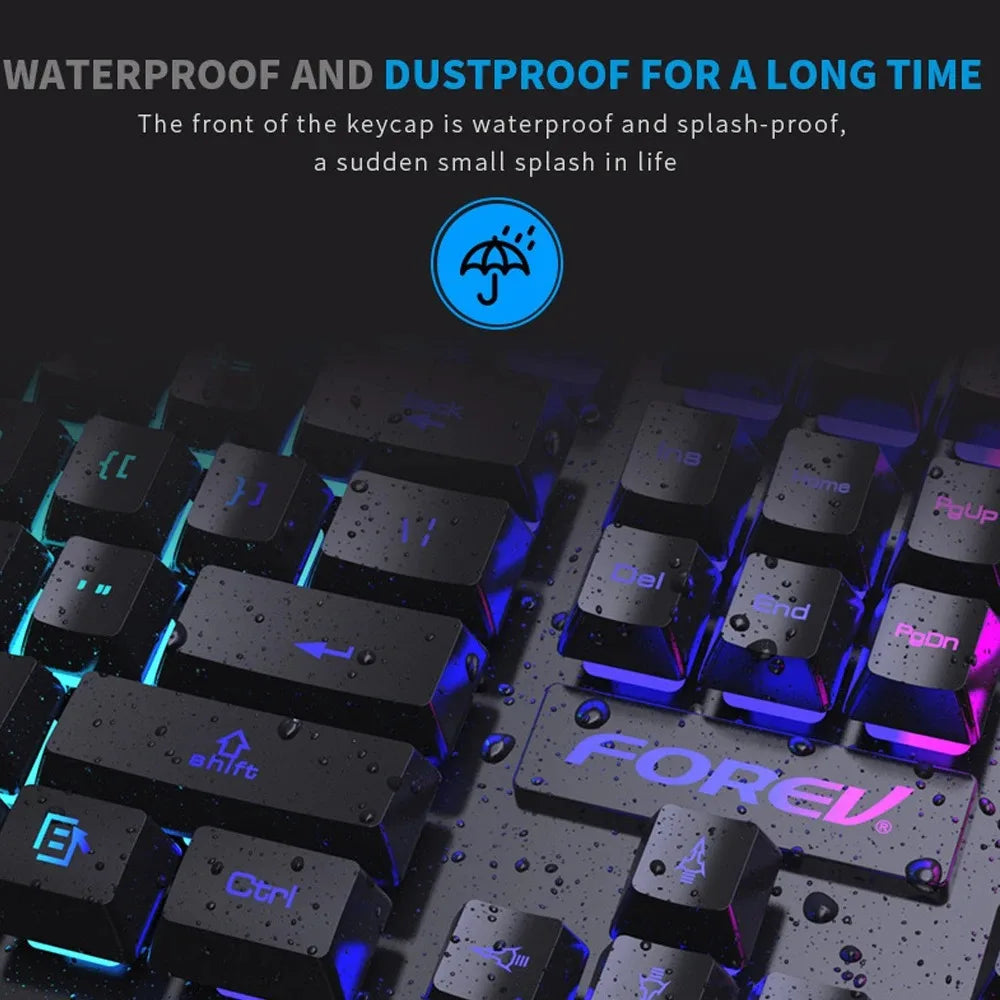 USB Wired RGB Gaming Keyboard - 104 Keys Mechanical Feel - zyntrixe