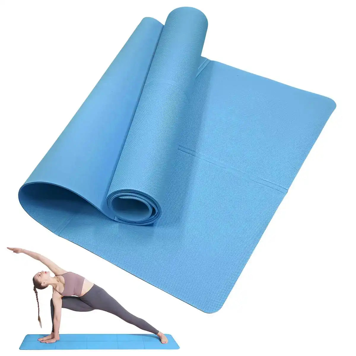 Esterilla de Yoga Antideslizante 3/4/6mm - Colchoneta Fitness Pilates para Casa y Gimnasio - zyntrixe