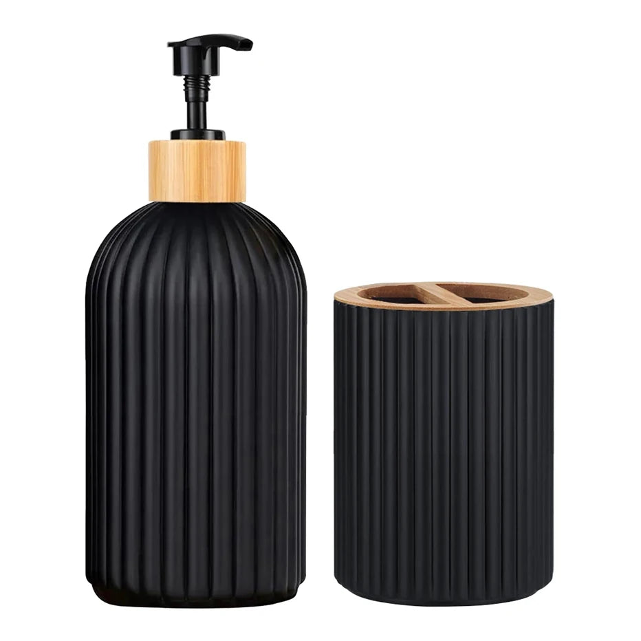 Organizador de Baño 3 en 1 - Dispensador Jabón, Porta Cepillos y Algodones - zyntrixe
