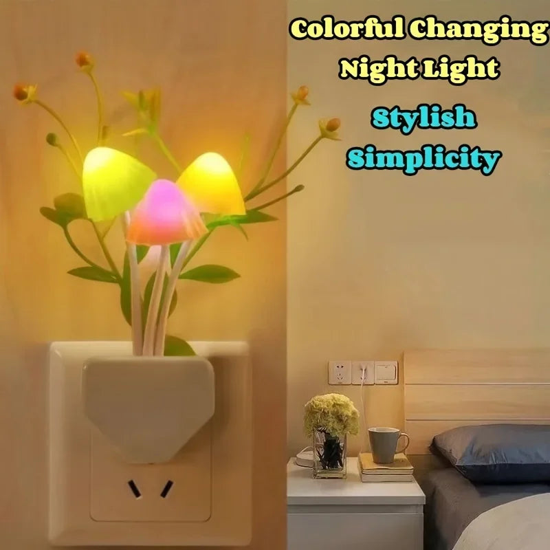 Energy-Saving LED Mushroom Night Light - Auto On/Off Antique Decor - zyntrixe