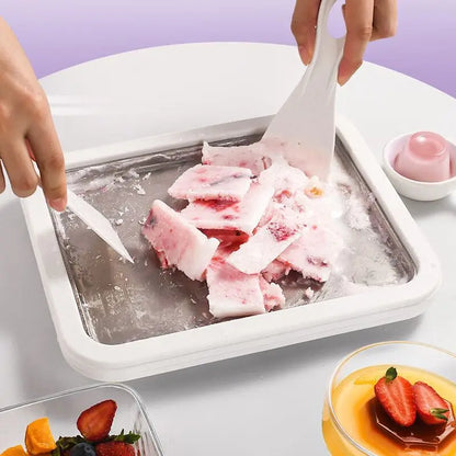 Máquina para Hacer Helados Enrollados con 2 Espátulas - Ice Cream Roll Maker - zyntrixe