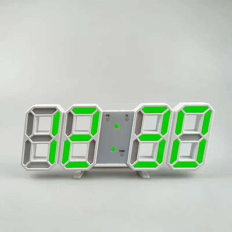 Reloj Despertador Digital LED 3D - Alarma Pared Temperatura Fecha Hogar Oficina - zyntrixe