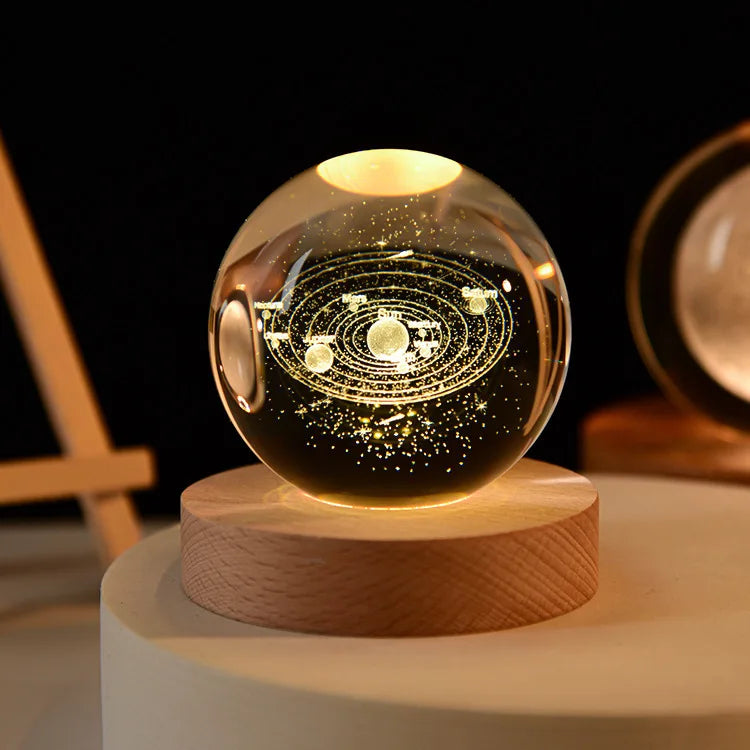 Bola Cristal Grabado Láser Base LED