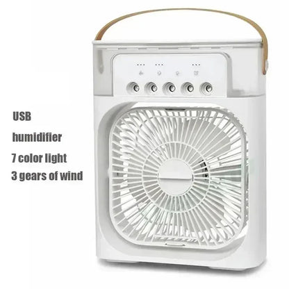 Ventilador 3 en 1 con Aire Acondicionado - Mini Enfriador Humidificador Luz LED - zyntrixe