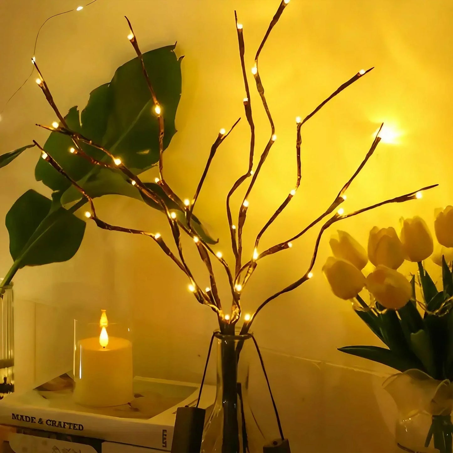 Ramas Árbol LED USB 60 Luces Navidad