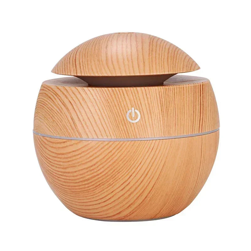 Mini USB Humidifier & Essential Oil Diffuser - Woodgrain Design for Home & Office - zyntrixe