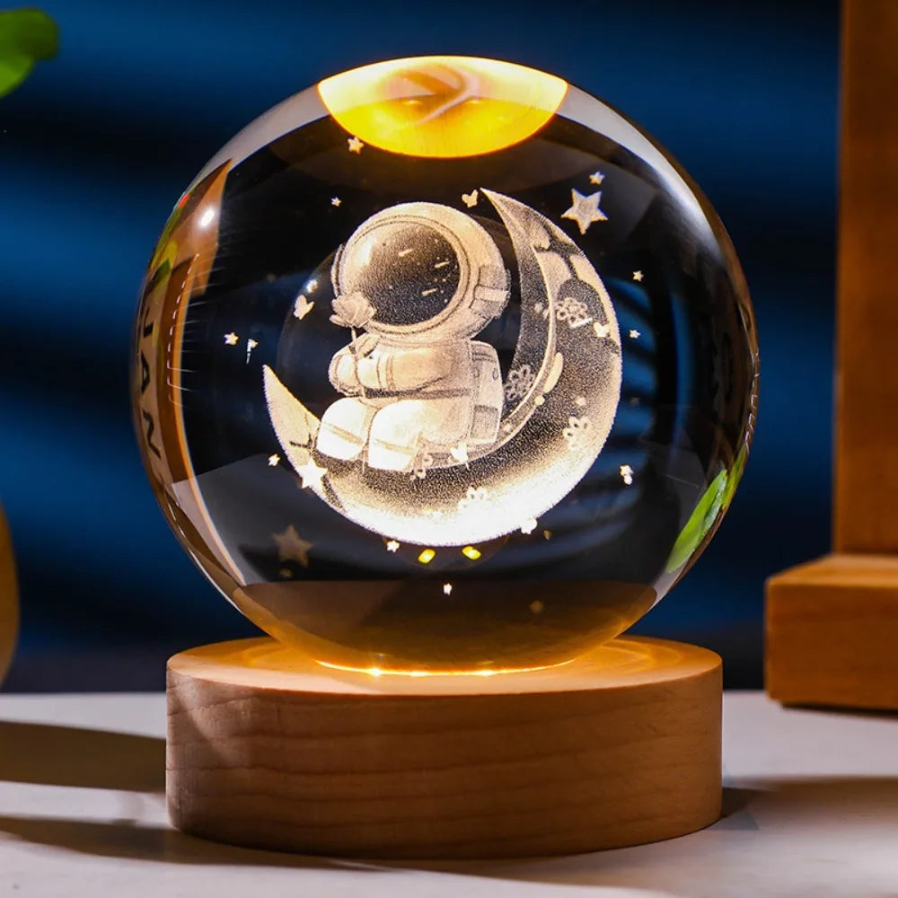 3D Axolotl Laser Engraved Crystal Ball Coloured Night Light,girlfriend Classmate Wife Children Birthday Gift Home Decoration