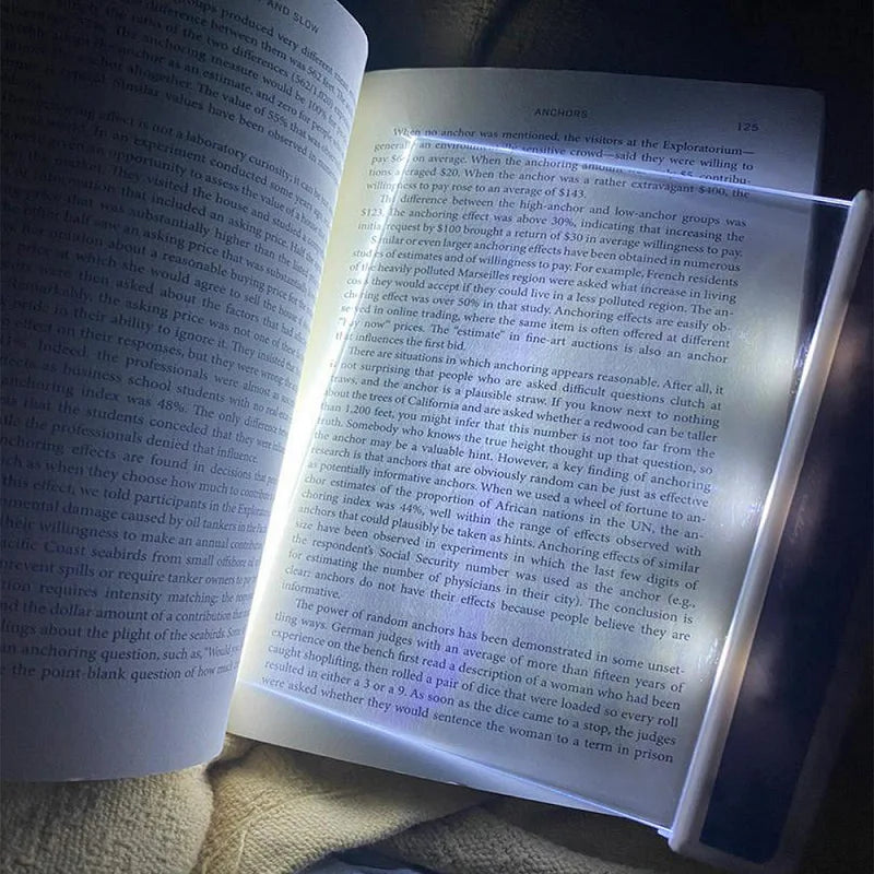 1 PCS Rechargeable Flat LED Book Light For Reading In Bed Ultra Thin Wireless Bookmark Lamp Panel For Night Use Page Illuminator - zyntrixe