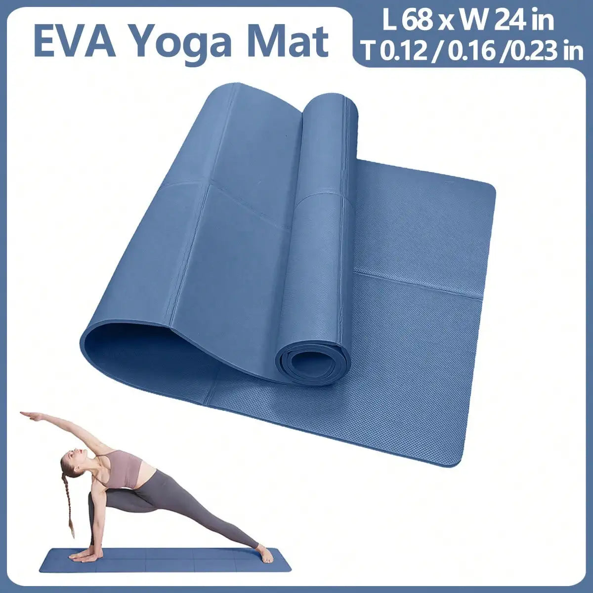 Esterilla de Yoga Antideslizante 3/4/6mm - Colchoneta Fitness Pilates para Casa y Gimnasio - zyntrixe