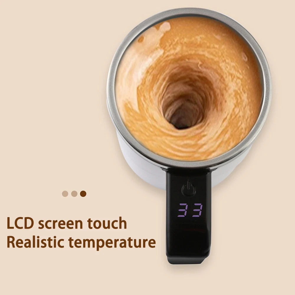 Electric Self-Stirring Mug 380ml - Rechargeable with Temperature Sensor - zyntrixe