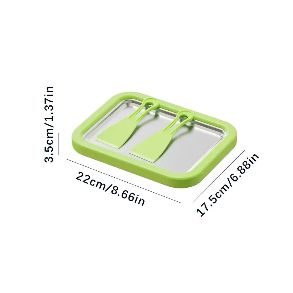 Máquina para Hacer Helados Enrollados con 2 Espátulas - Ice Cream Roll Maker - zyntrixe
