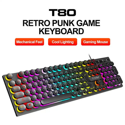 Teclado Mecánico Gaming RGB 104 Teclas USB Retroiluminado