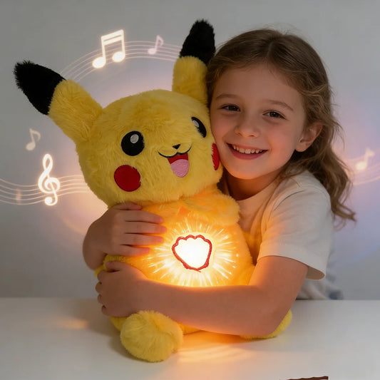 Peluche Pikachu con Respiración Música y Luz - Juguete Calmante Bebé Niños - zyntrixe