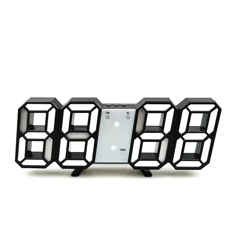 Reloj Despertador Digital LED 3D - Alarma Pared Temperatura Fecha Hogar Oficina - zyntrixe