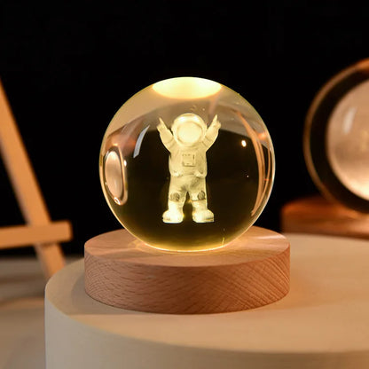 Bola Cristal Luz Nocturna Base USB