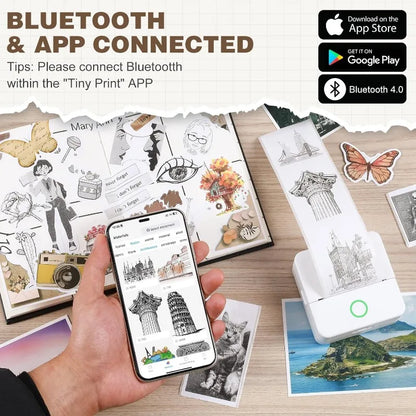 Mini Impresora Térmica Portátil Bluetooth 57mm - Sin Tinta Stickers Fotos DIY - zyntrixe