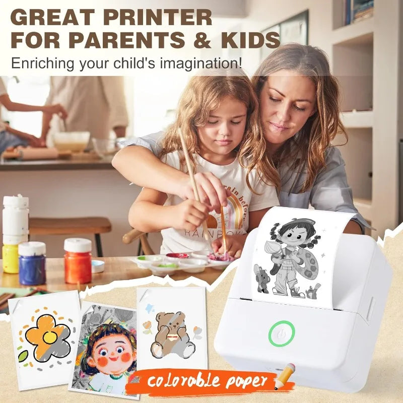 Mini Impresora Térmica Portátil Bluetooth 57mm - Sin Tinta Stickers Fotos DIY - zyntrixe