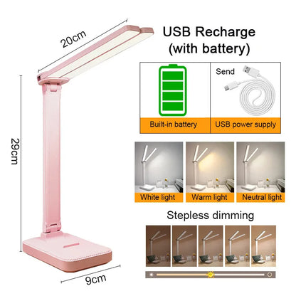 Lámpara Escritorio LED Regulable USB Recargable