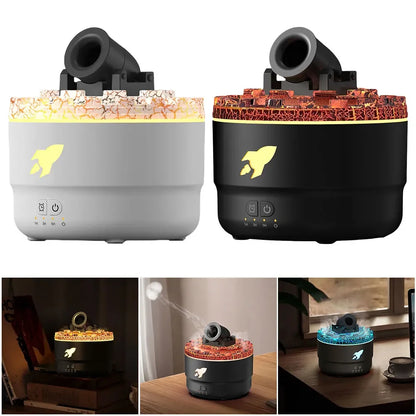 Humidificador Aromático con Luz Volcánica - Difusor Aceites Esenciales Decorativo - zyntrixe